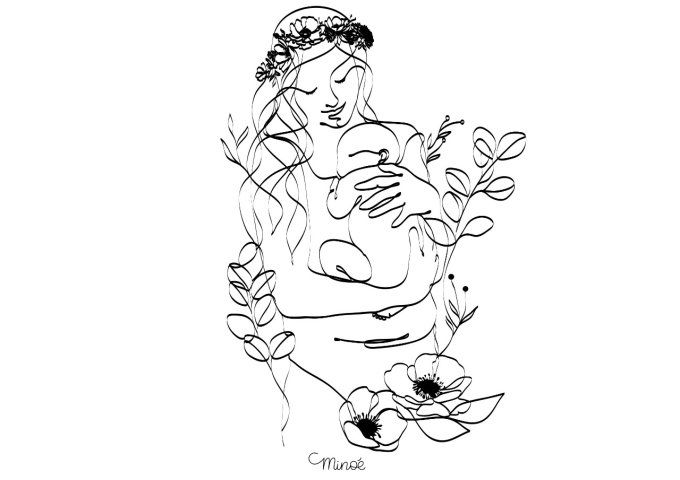 Illustration maman & bébé
