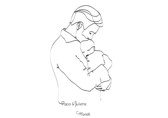 Illustration papa & bébé
